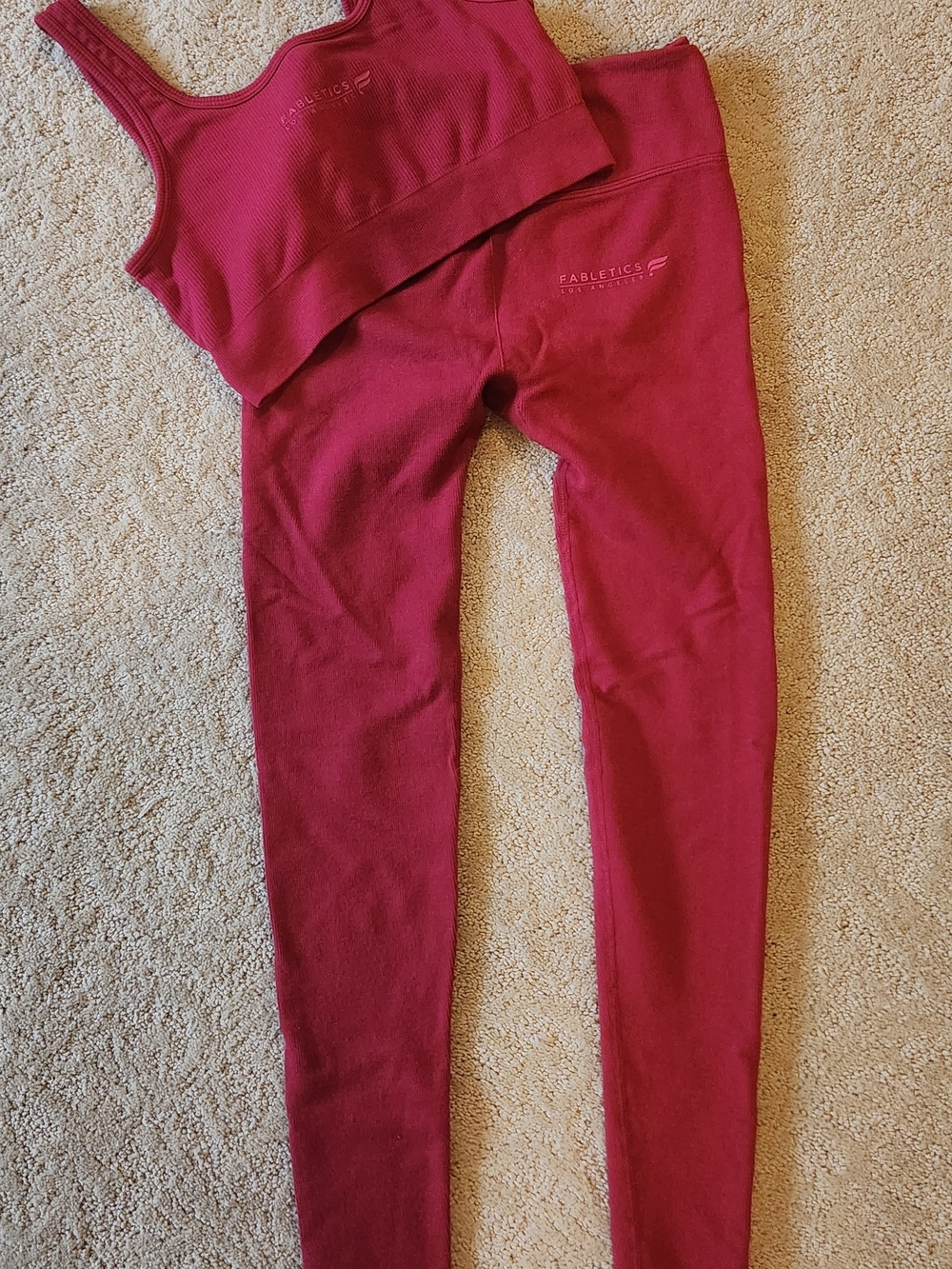 Fabletics Womens' Maroon High-Rise Leggings
